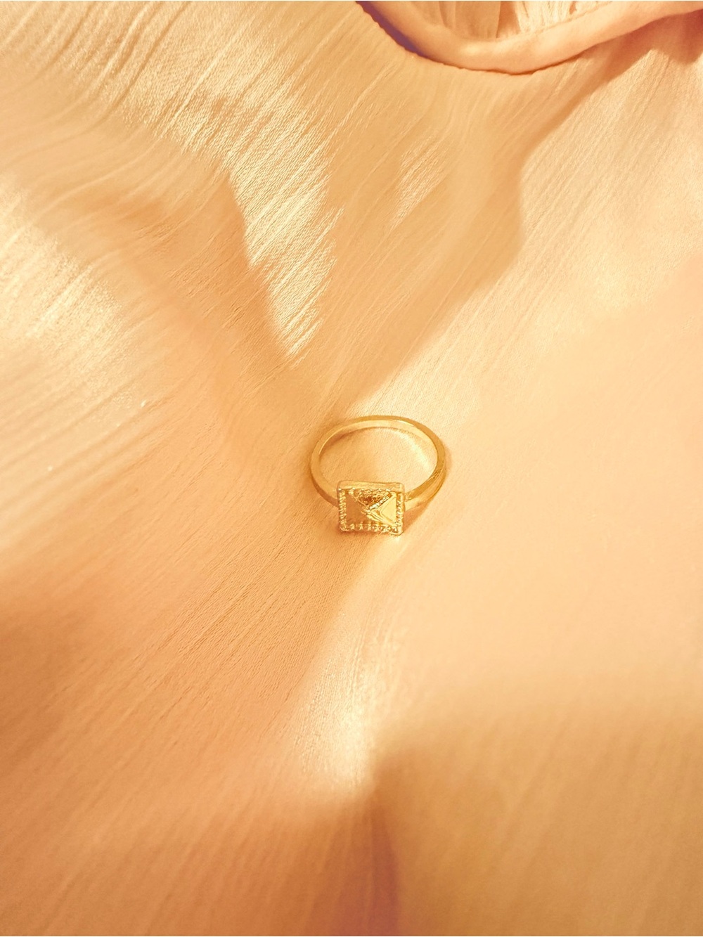 Gold Square-Cut Ring - Women Jewelry